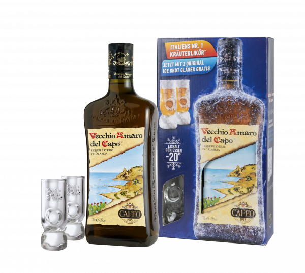 Vecchio Amaro del Capo mit Gläsern